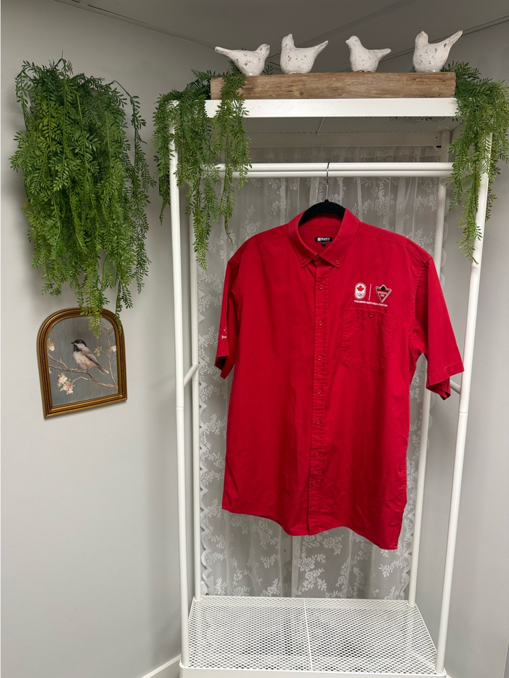 Canadian Tire Employee Uniform Shirt Button Down Short Sleeve Embroider Logo XL